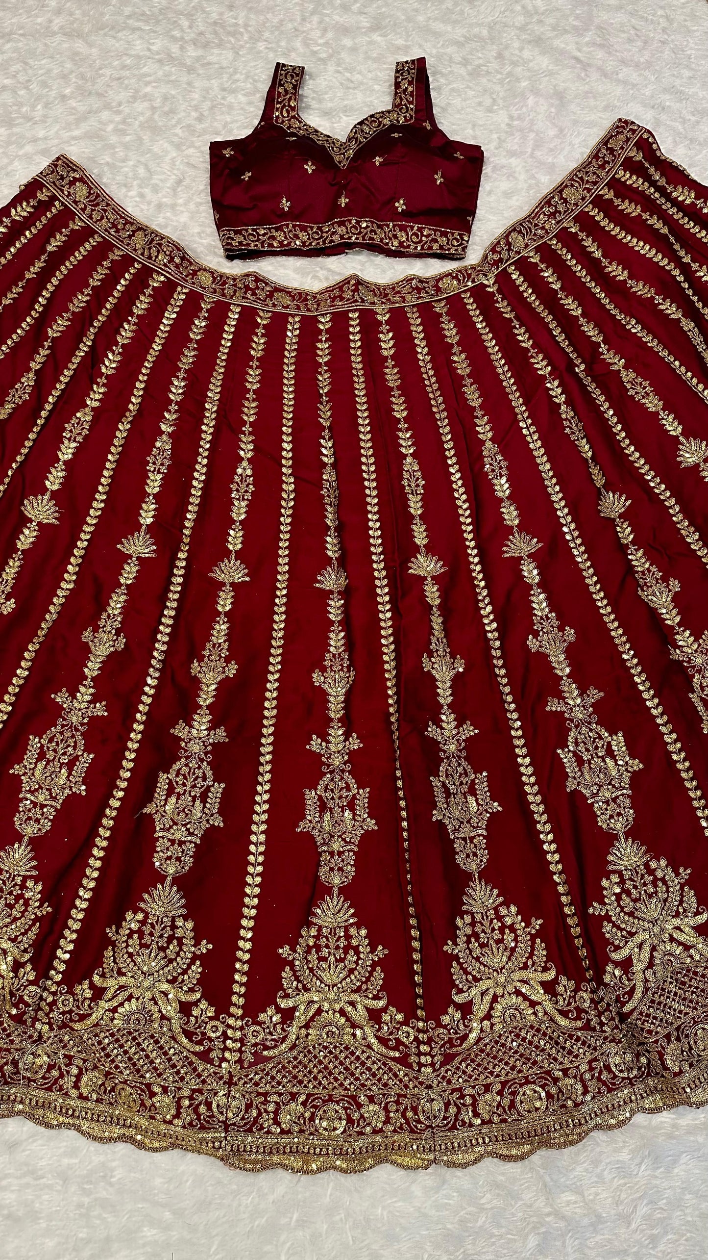 Bridal Wear Maroon Color Heavy Kasturi Silk With Sequins And Dori Zari Work Designer Wedding Lehenga Choli