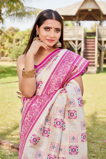 Wedding Wear Purple Color Superior Pure Kanjivaram Soft Silk Weaving Work Designer Saree