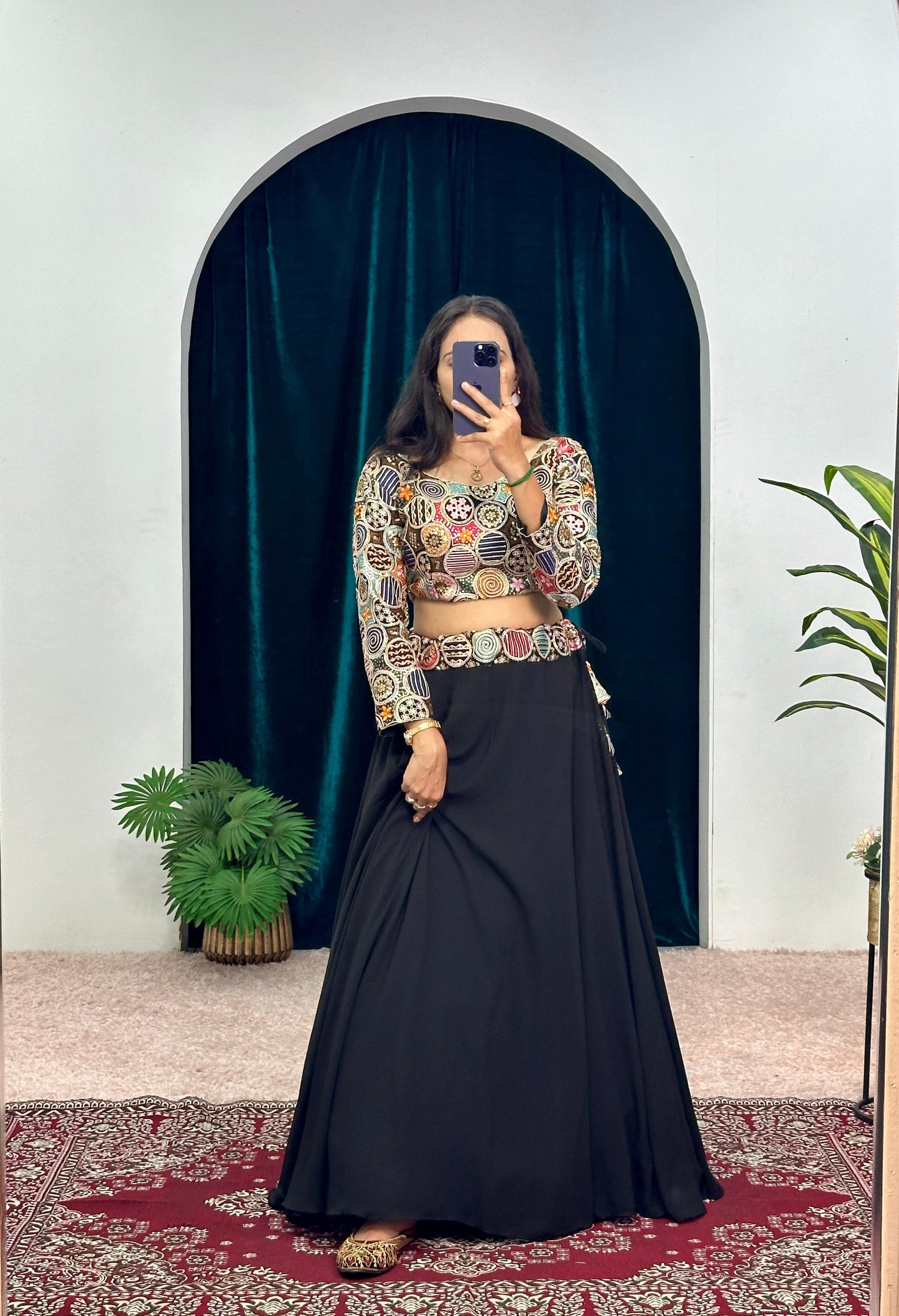 Function Wear Black Color Faux Georgette 6 Meter With Heavy Embroidery Work Designer Lehenga Choli