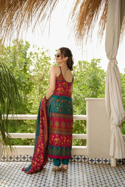 Ceremony Wear Multi Color Pure Jimmy Organza Digital Printed Salwar Suit
