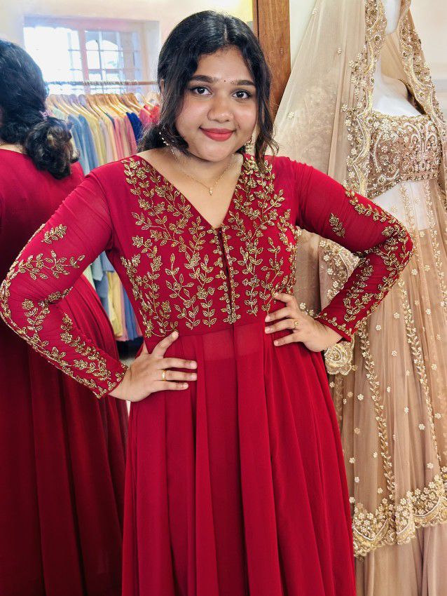 Latest Designer Dark Pink Color Heavy Faux Georgette With Hand Work Party Wear Suit