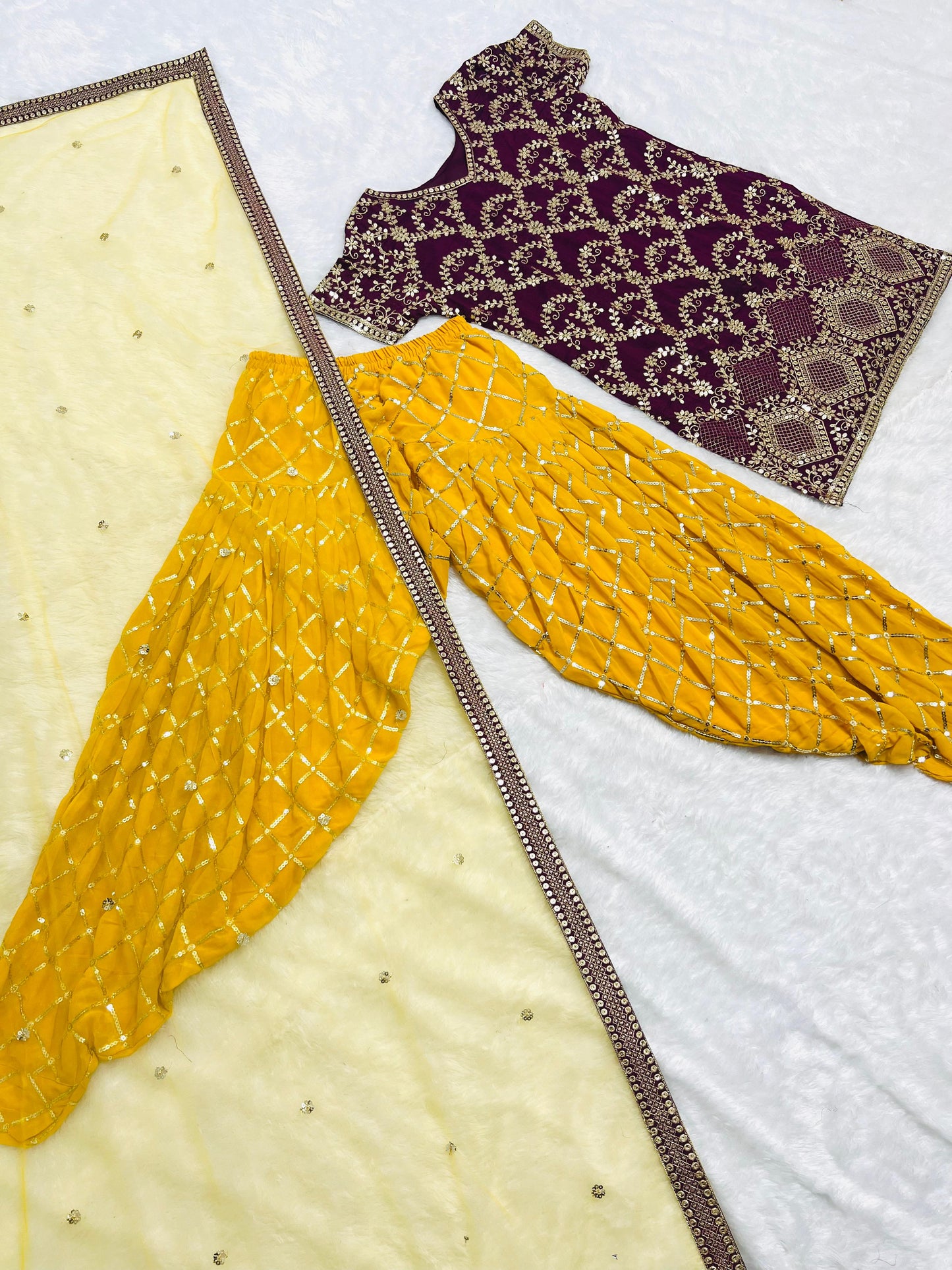 Punjabi Style Brown Color Pure Vichitra Silk With Heavy Embroidery Sequence Work Patiyala Suit