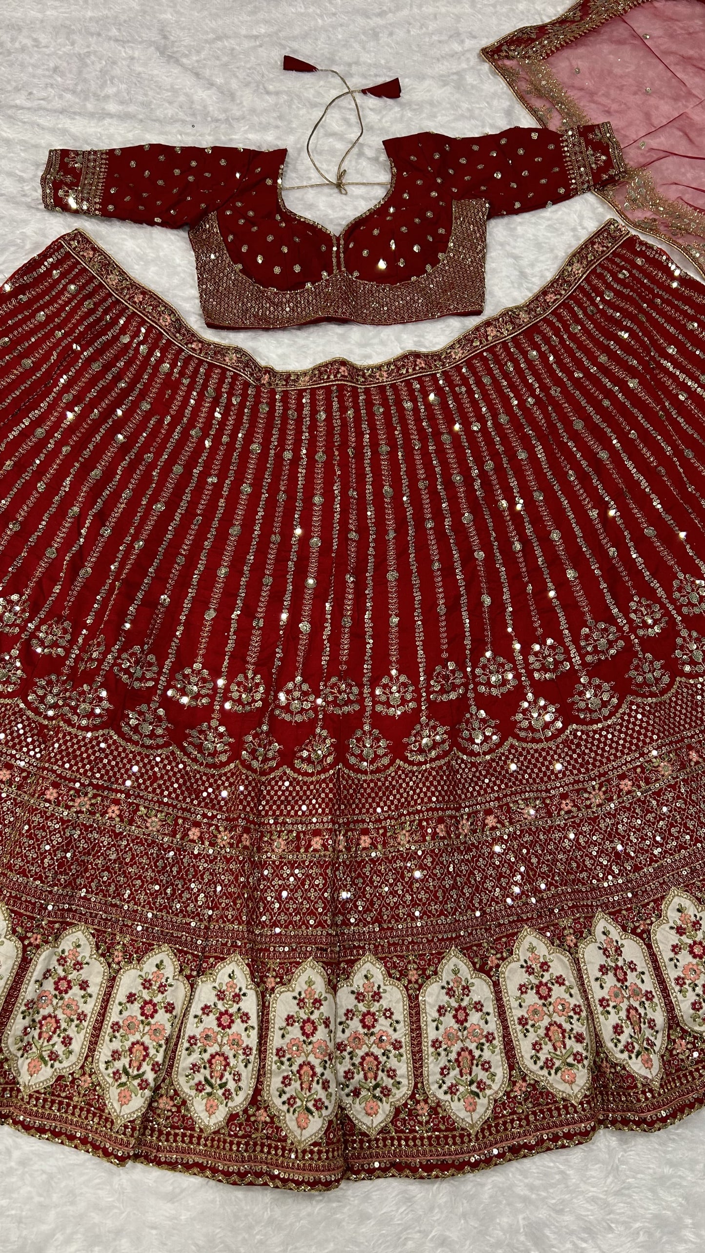 Bridal Wear Maroon Color Rangoon Silk With Sequins Dori And Thread Work Designer Wear Lehenga Choli