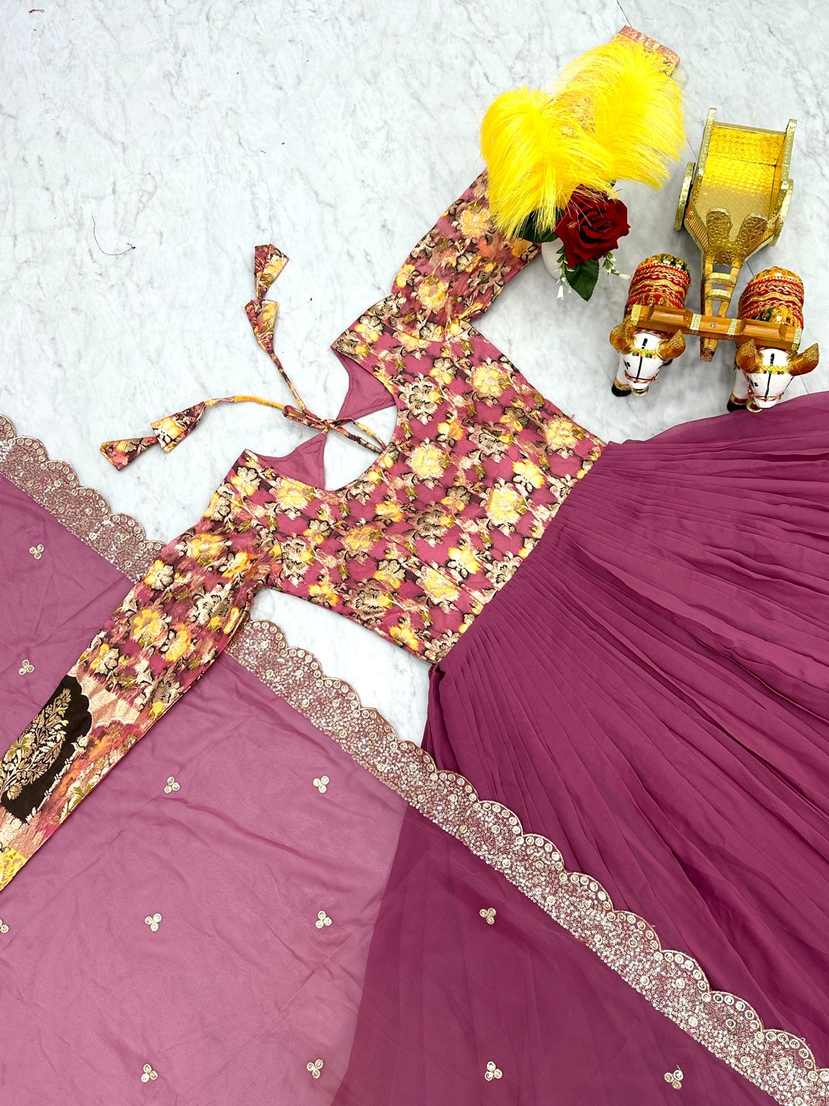 Wedding Wear Pink Color Faux Georgette With Pure Jacquard Work Designer Gown