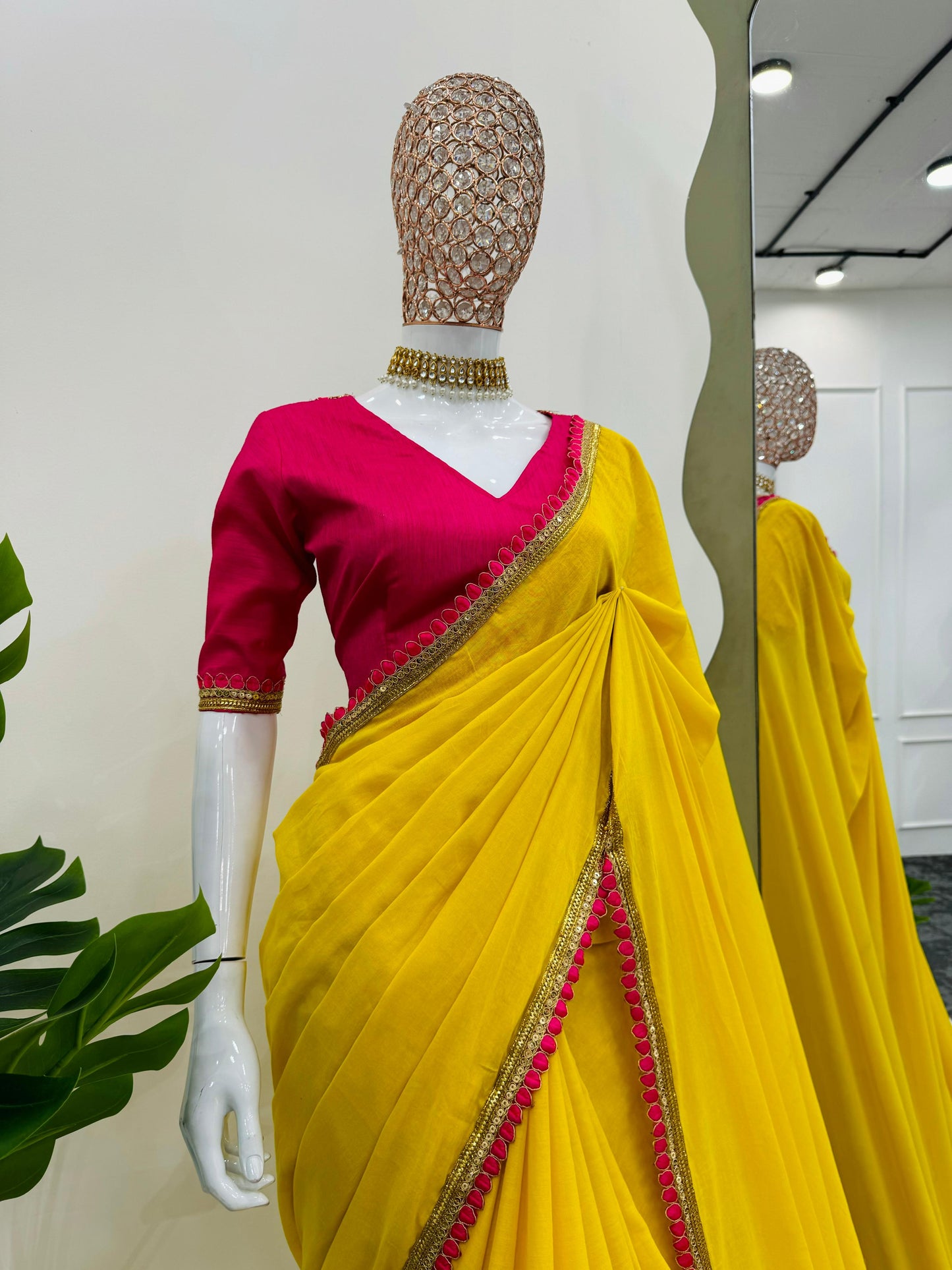 Haldi Special Yellow Color Mul Cotton And Heavy Latkan Beautiful Designer Saree