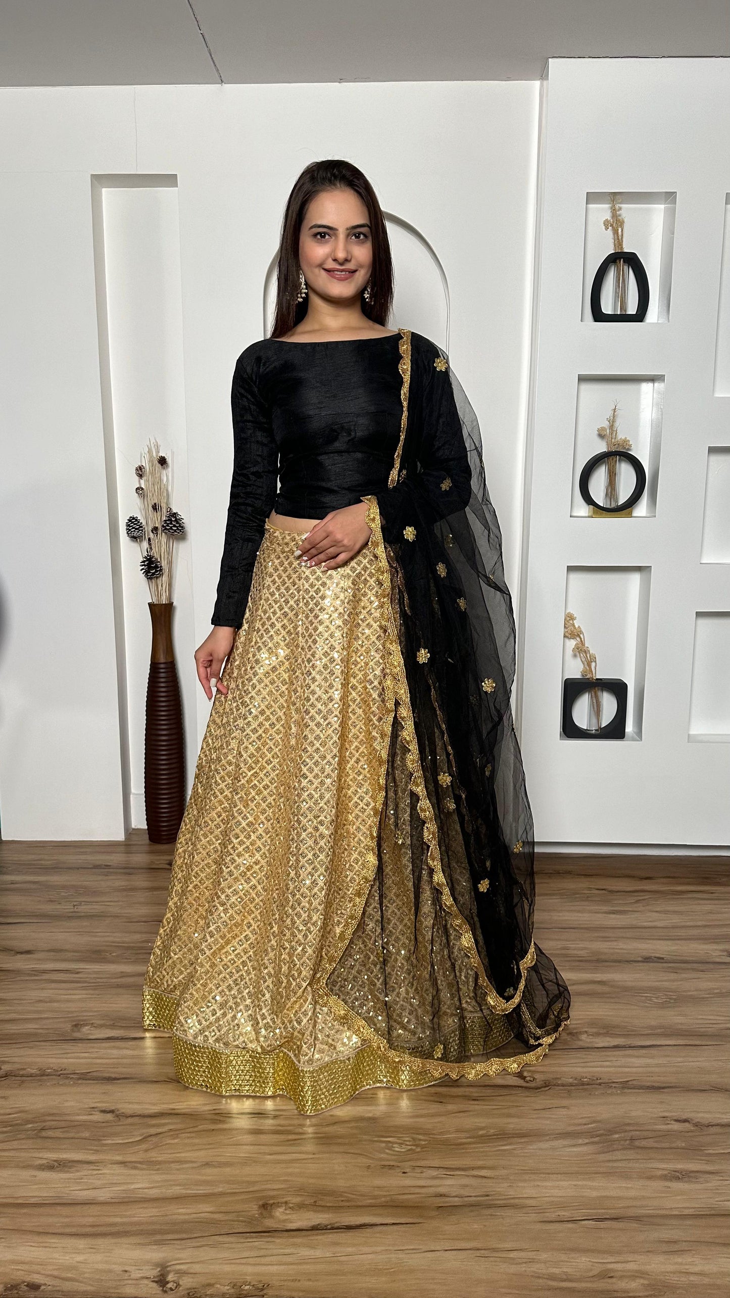 Sangeet Wear Beige Color Kasturi Silk With Heavy Sequins Work Foil Border Work Designer Lehenga Choli