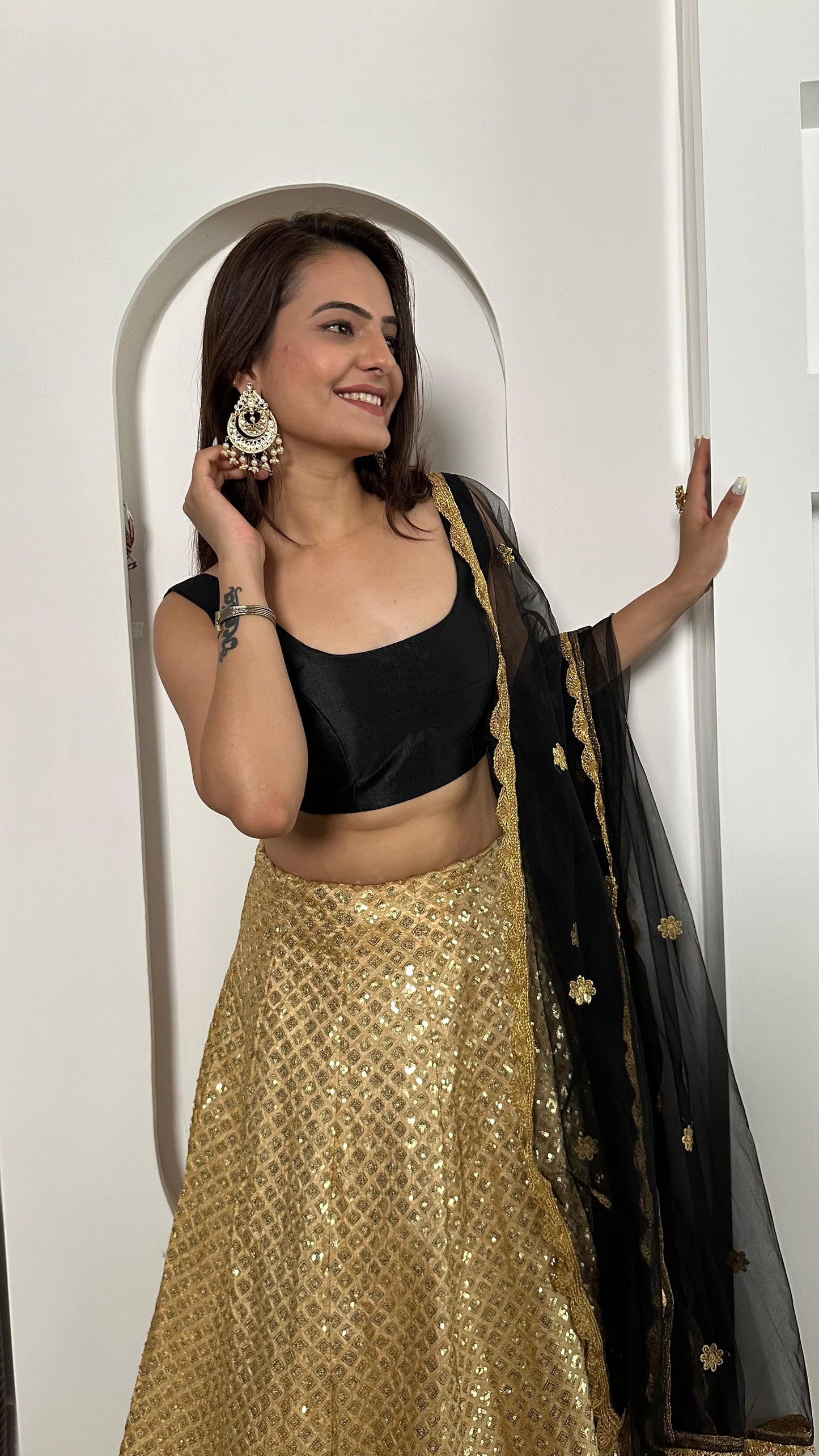 Sangeet Wear Beige Color Kasturi Silk With Heavy Sequins Work Foil Border Work Designer Lehenga Choli
