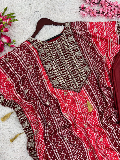 Marvelous Multi Color Pure Chinon Silk With Embroidery Sequence Work With Beautiful Digital Printed Salwar Suit
