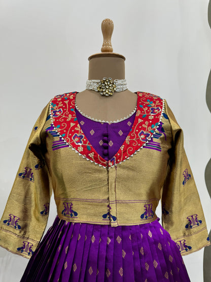Function Wear Purple Color Jacquard Silk And Thread With Sequence Work Koti Beautiful Gown