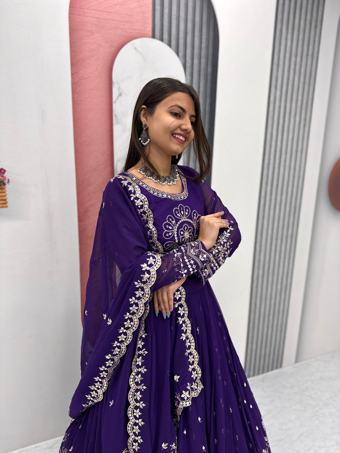 Exclusive Blue Color Heavy Faux Georgette Heavy Embroidery 7 mm Sequence Work Designer Lehenga Choli