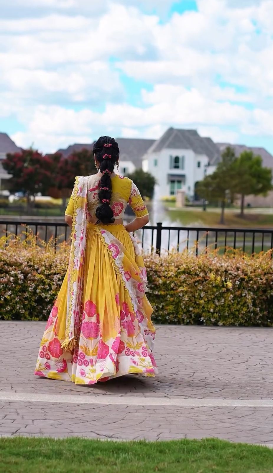 Latest Designer Yellow Color Cotton With Floral Printed Beautiful Lehenga Choli