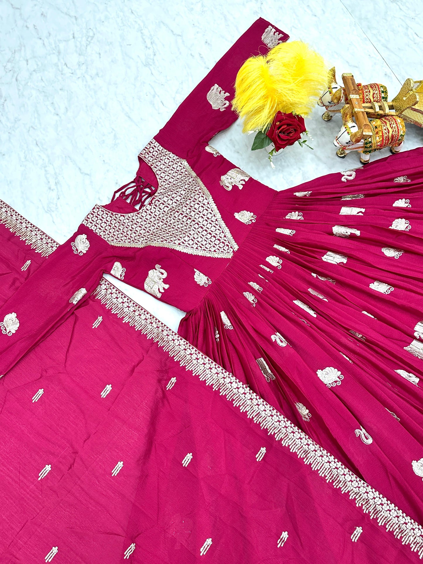 Fashionable Georgette Sequence Work Pink Color Gown