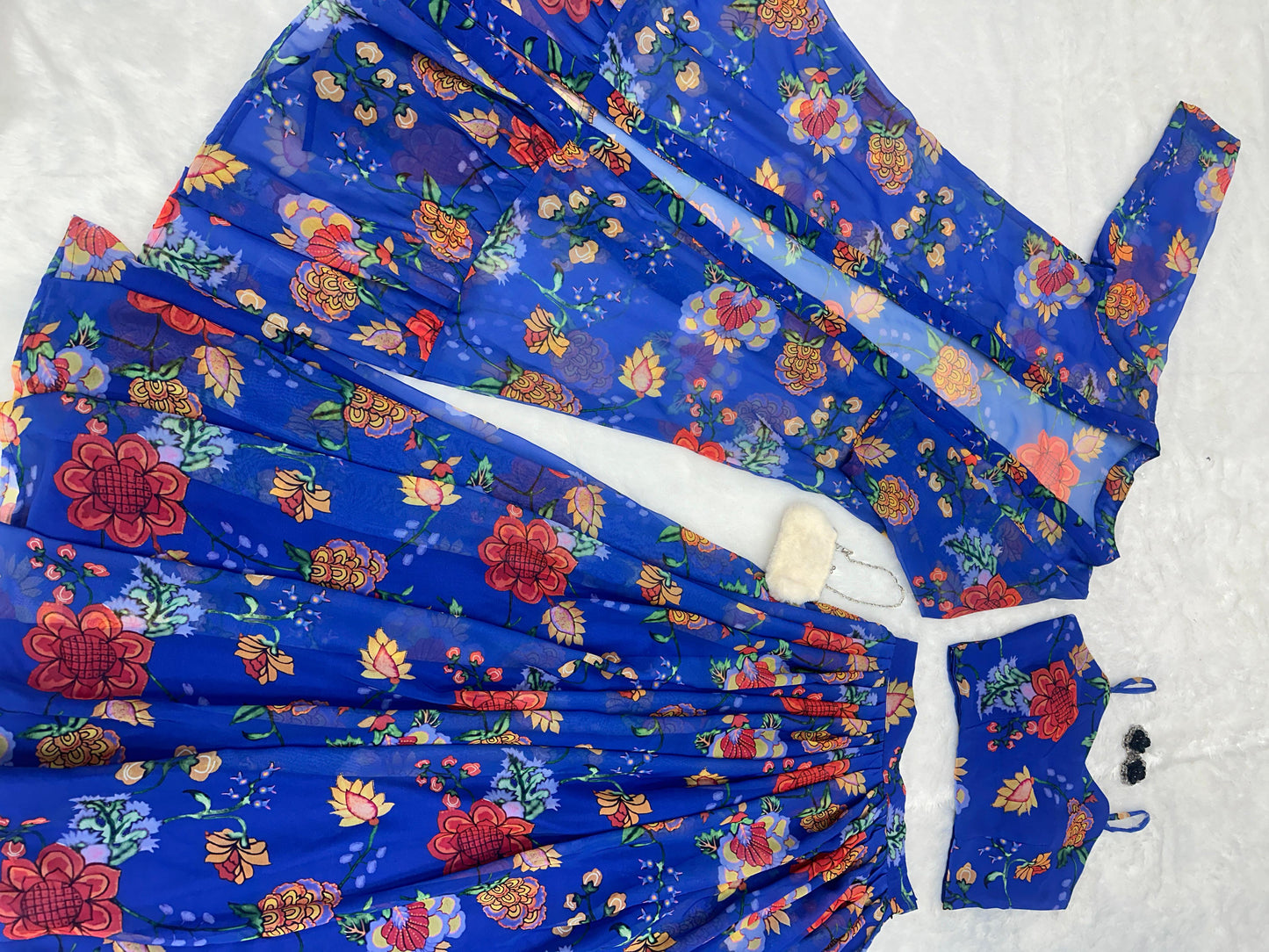 Reception Wear Printed Georgette Fully Stitched With Canvas Patta And Shrug With Lehenga Choli