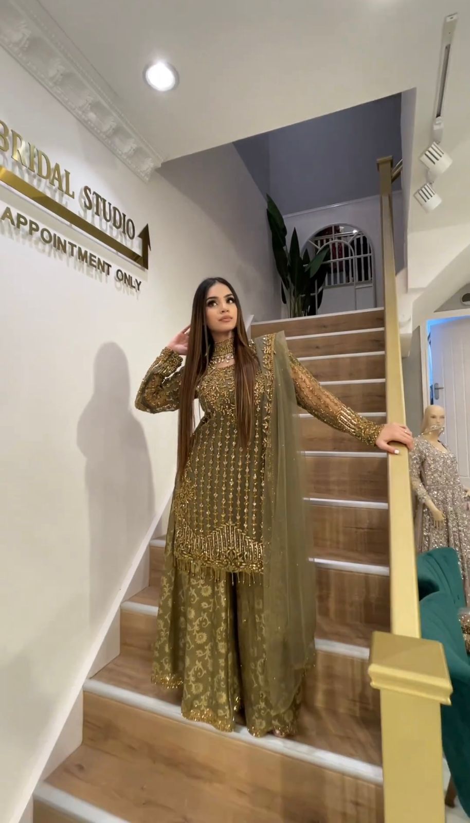 Party Wear Mahendi Green Color Heavy Faux Georgette With Embroidery Sequences Work Designer Palazzo Suit