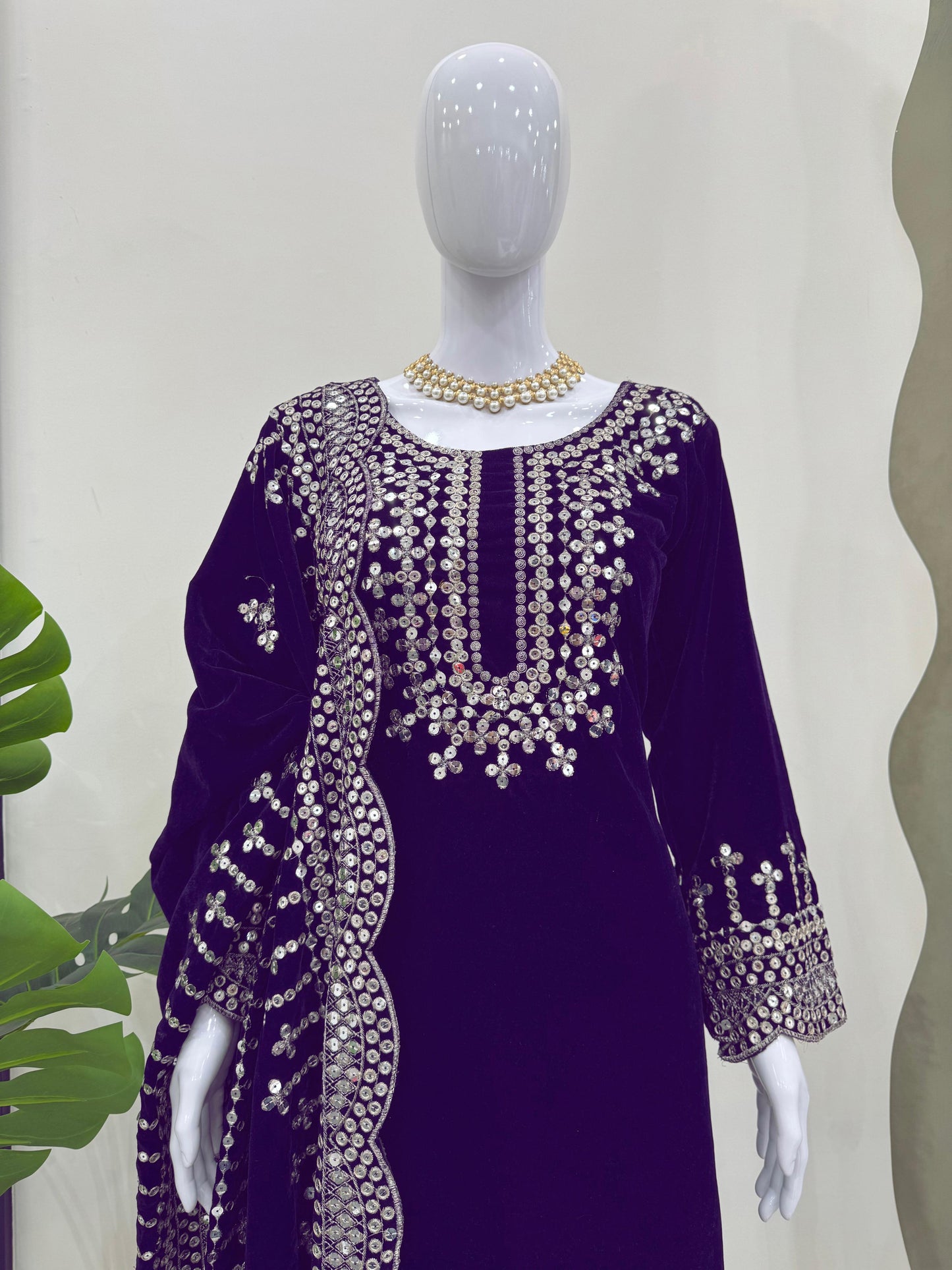 Eyes Catching Royal Blue Color Viscos Velvet And Thread With Sequence Work Designer Salwar Suit