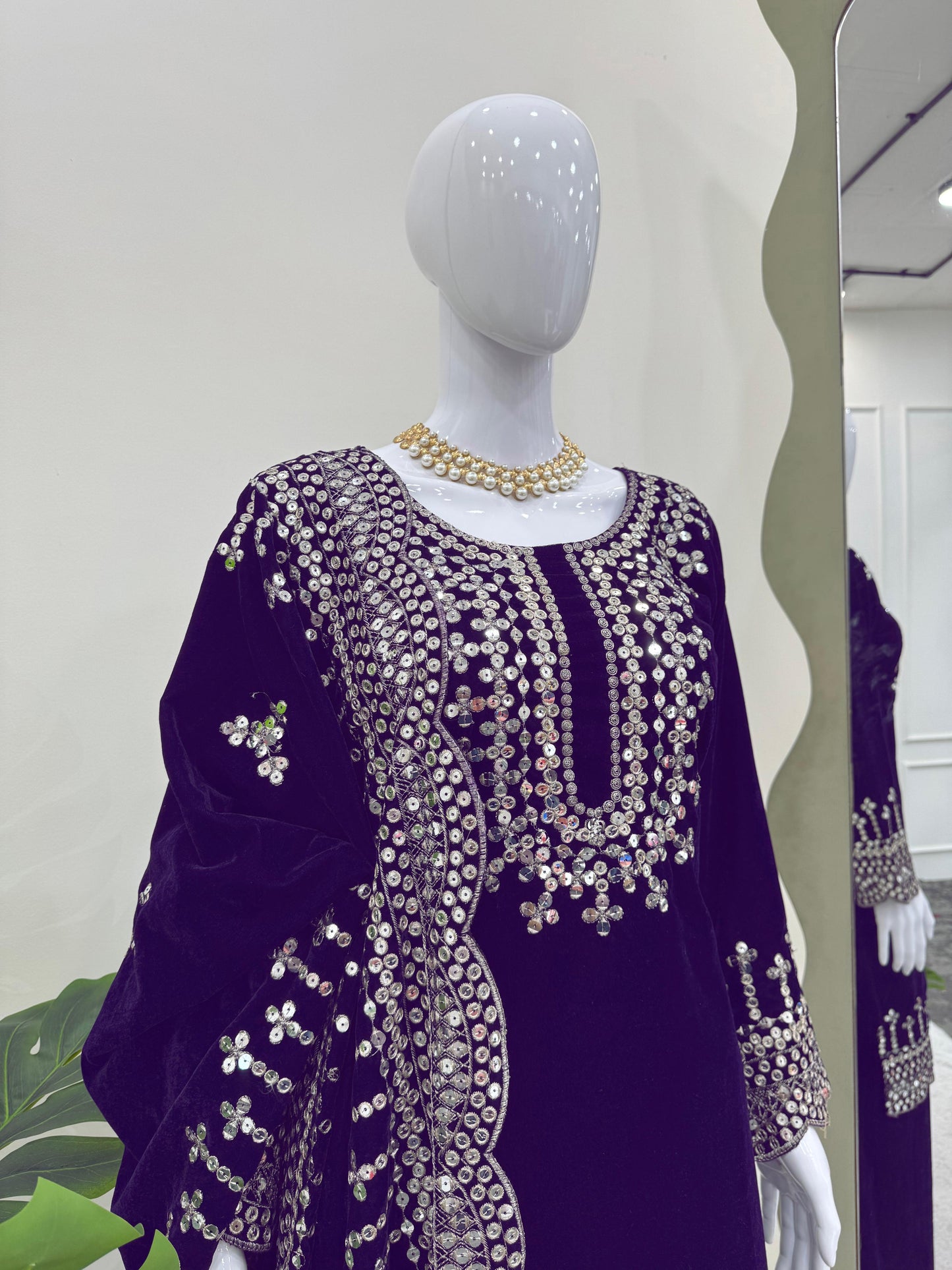 Eyes Catching Royal Blue Color Viscos Velvet And Thread With Sequence Work Designer Salwar Suit