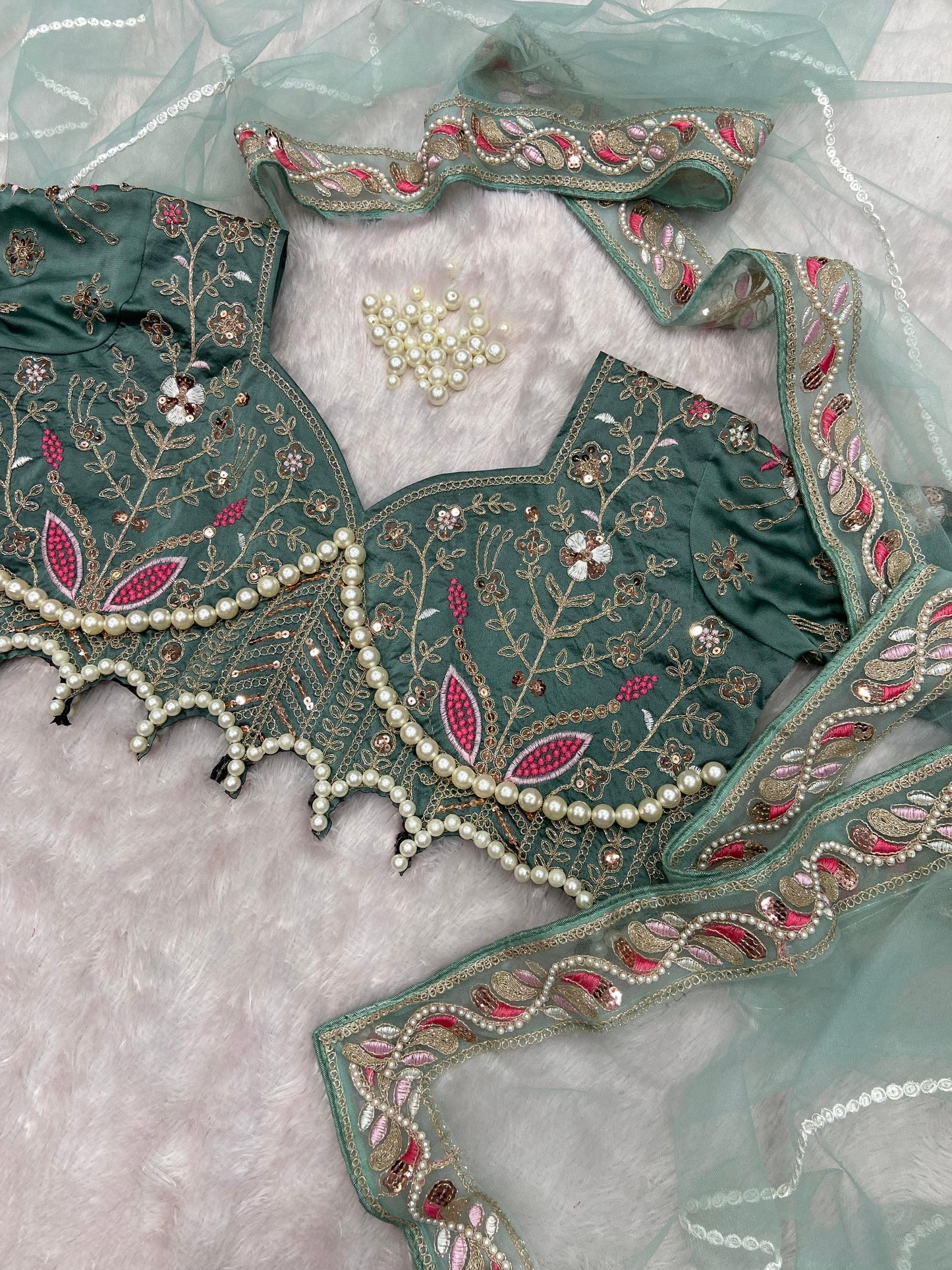 Wedding & Party Wear Hand Diamond Work Teal Blue Color saree