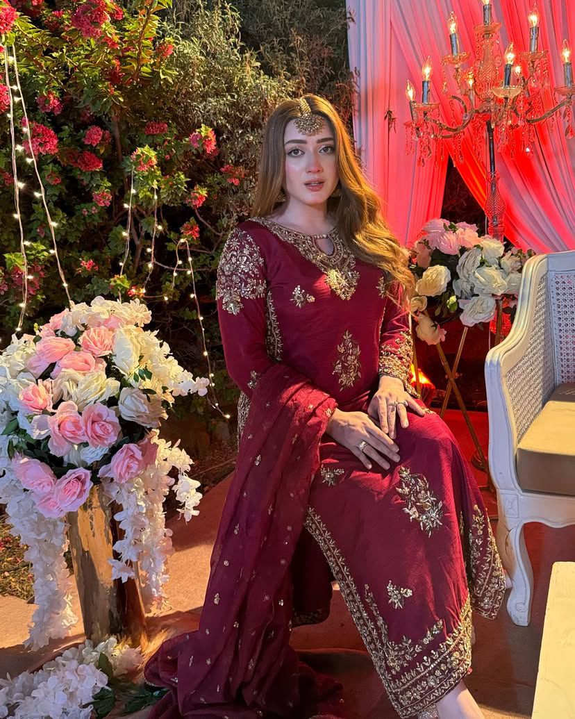 Alluring Maroon Color Heavy Vichitra Silk With Embroidery Sequences Work Designer Palazzo Suit