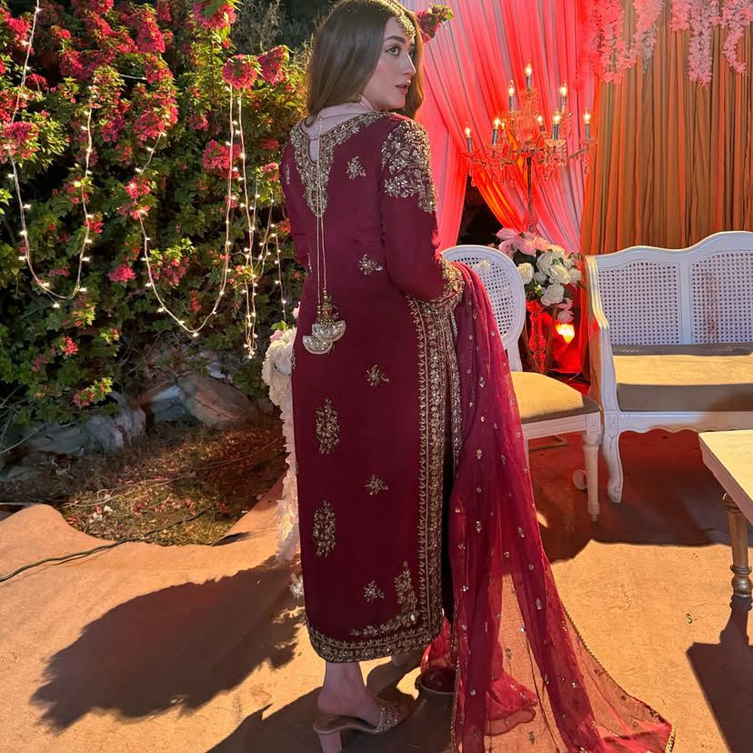 Alluring Maroon Color Heavy Vichitra Silk With Embroidery Sequences Work Designer Palazzo Suit