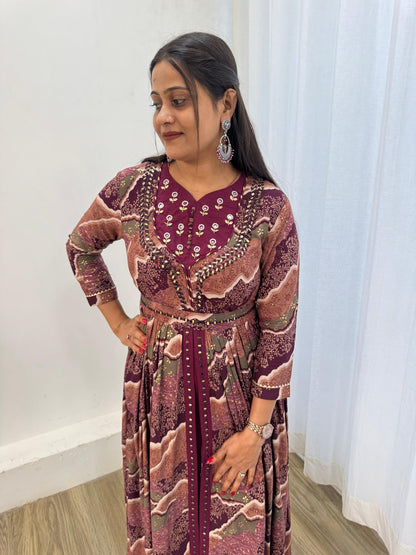 Party Wear Exquisite Hand Embroidered And Handwork Gown