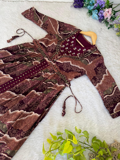 Party Wear Exquisite Hand Embroidered And Handwork Gown