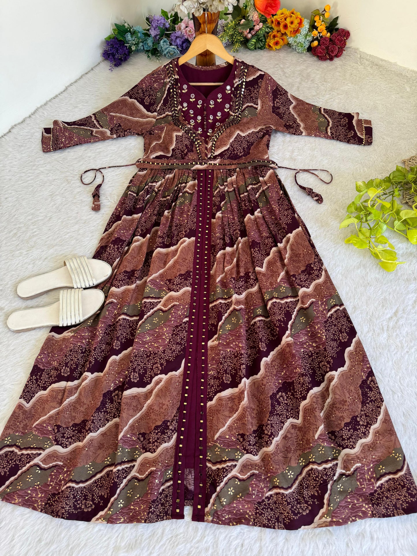 Party Wear Exquisite Hand Embroidered And Handwork Gown