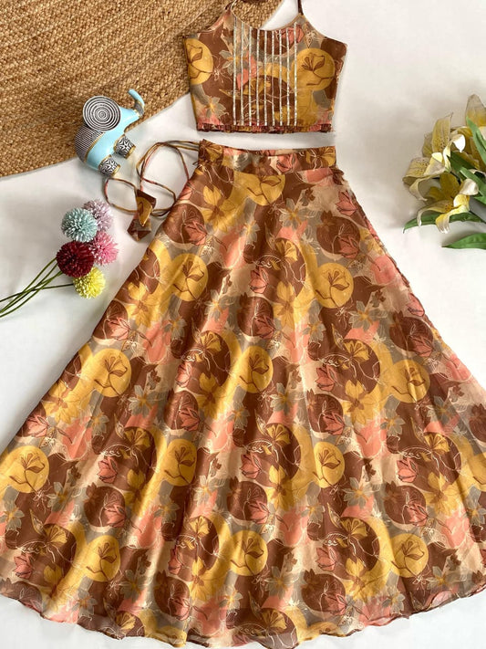 Goregous Multicolor Flower Printed Kids Lehenga Choli