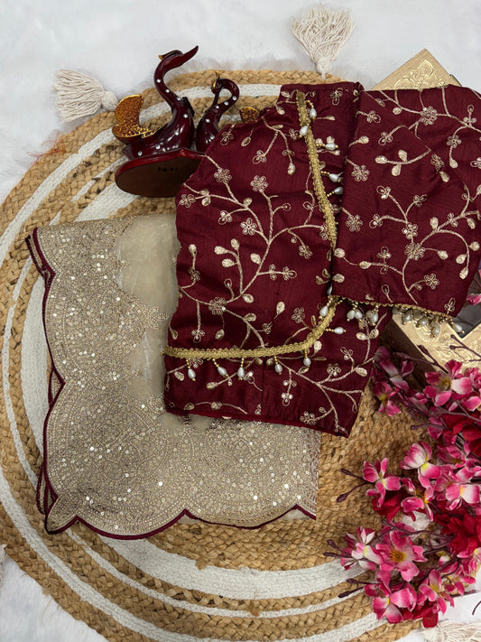 Zari Embroidery Work Beige Color Gorgeous Saree