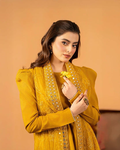 Gorgeous Mustard Color Farshi Salwar Suit