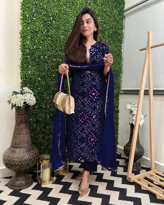Heavy Reyon Blue Color Salwar Suit