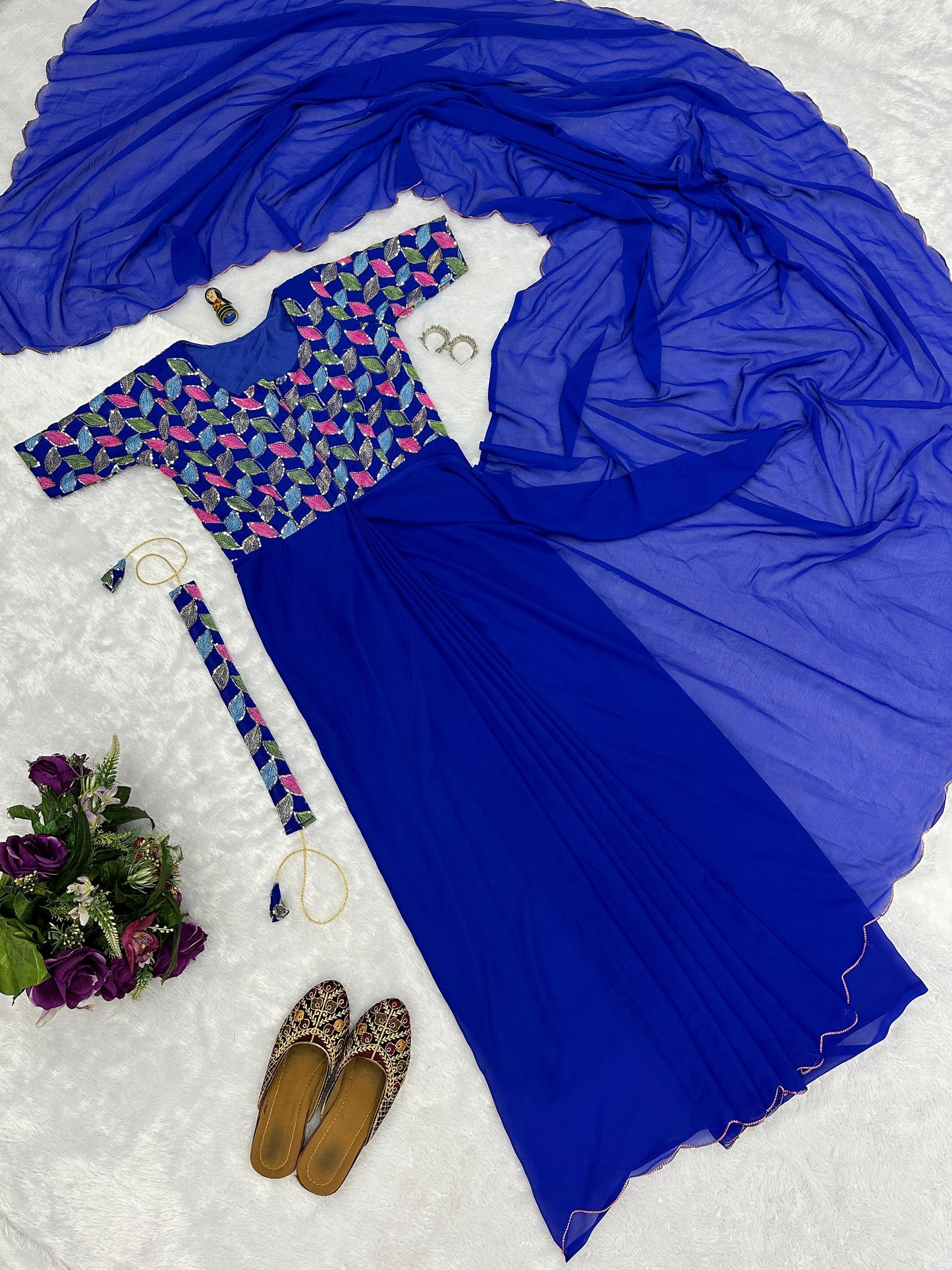 Charming Georgette Blue Color Gown