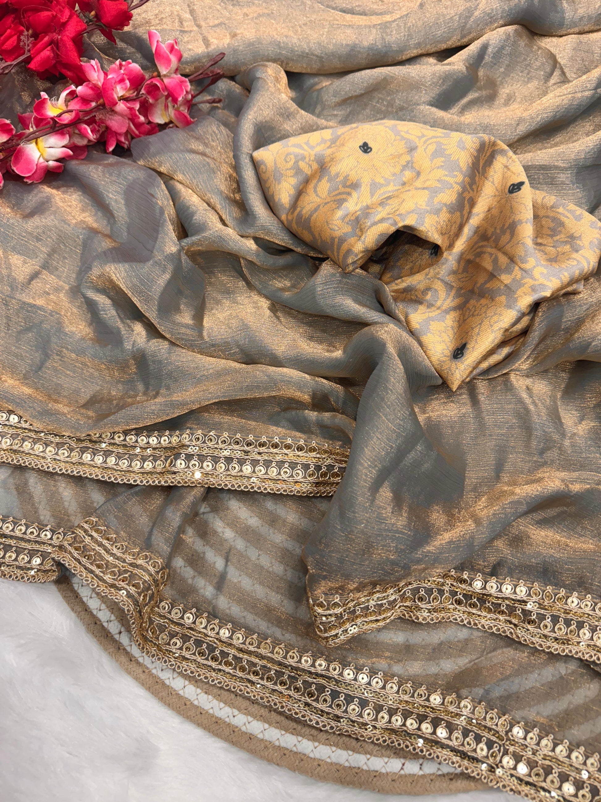 Bollywood Style Beige Color Saree