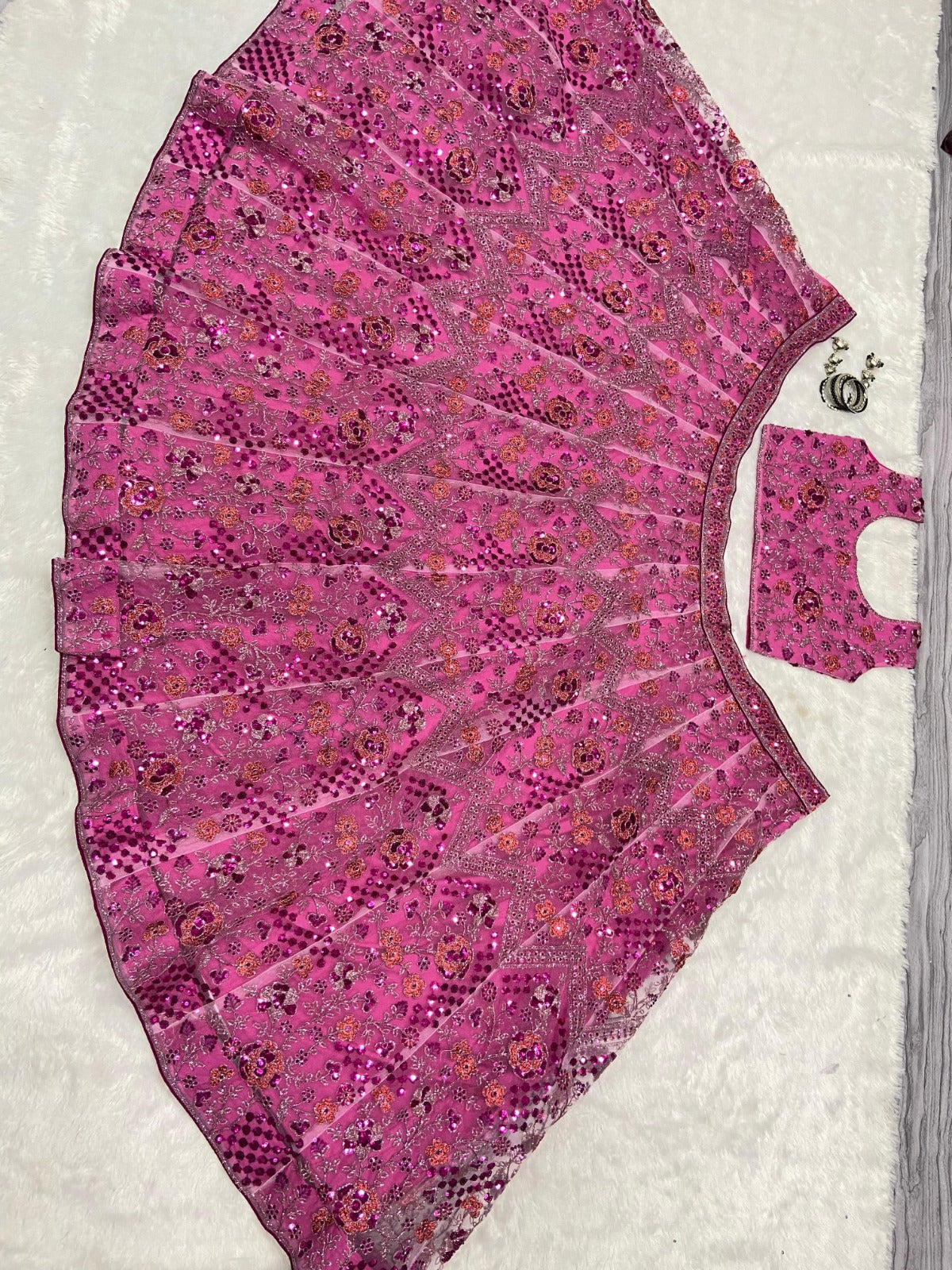 Marriage Special Sequins Work Pink Color Lehenga Choli