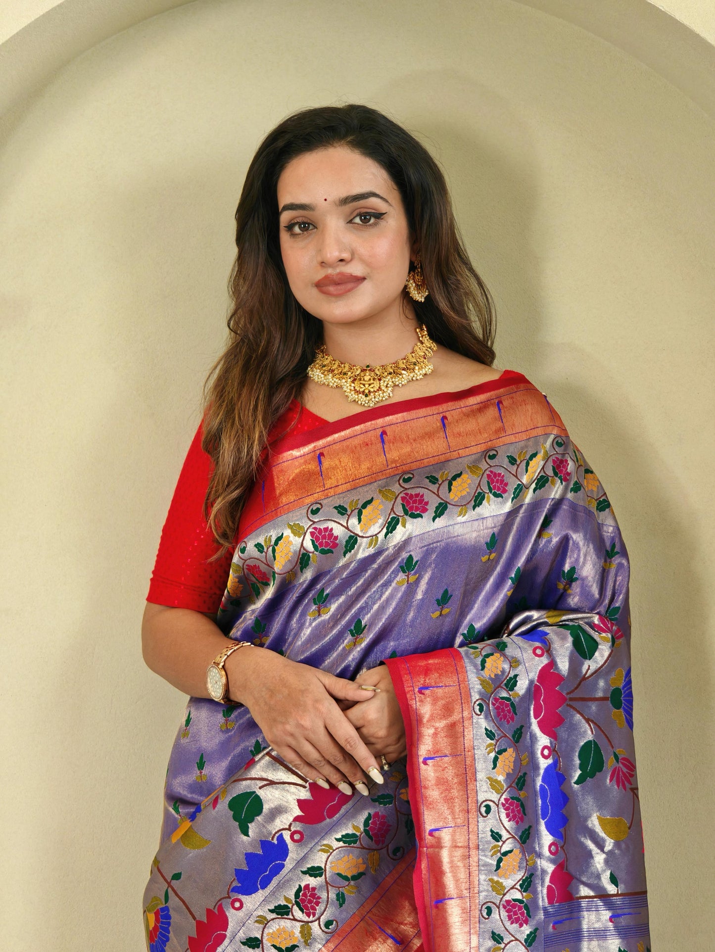 Wonderful Paithani Silk Purple Color Saree