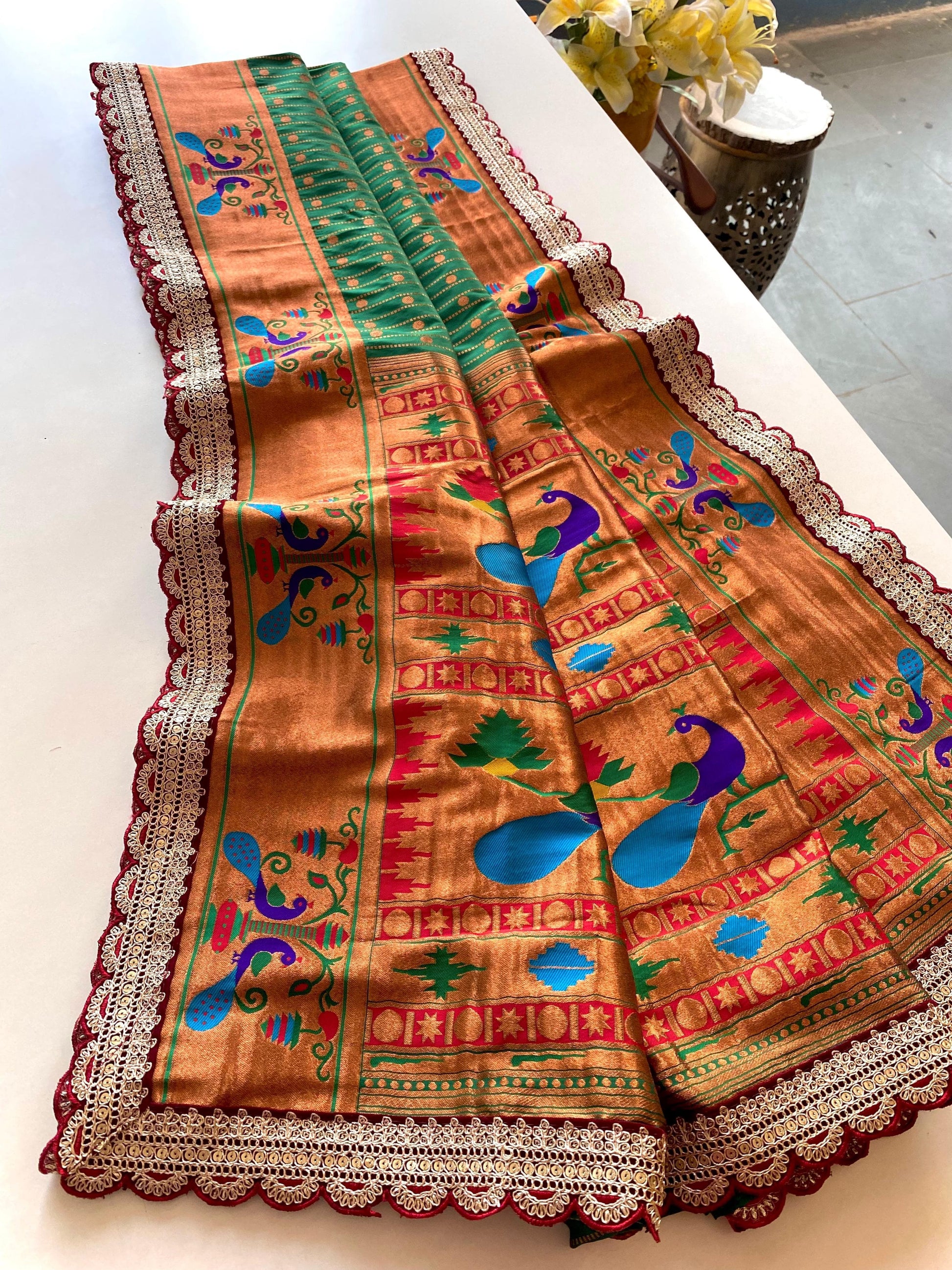 Ravishing Green Color Paithani Silk Saree