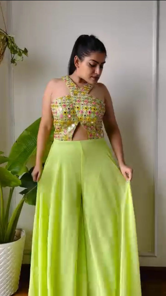 Designer Gorgette Perrot Color Sharara Suit