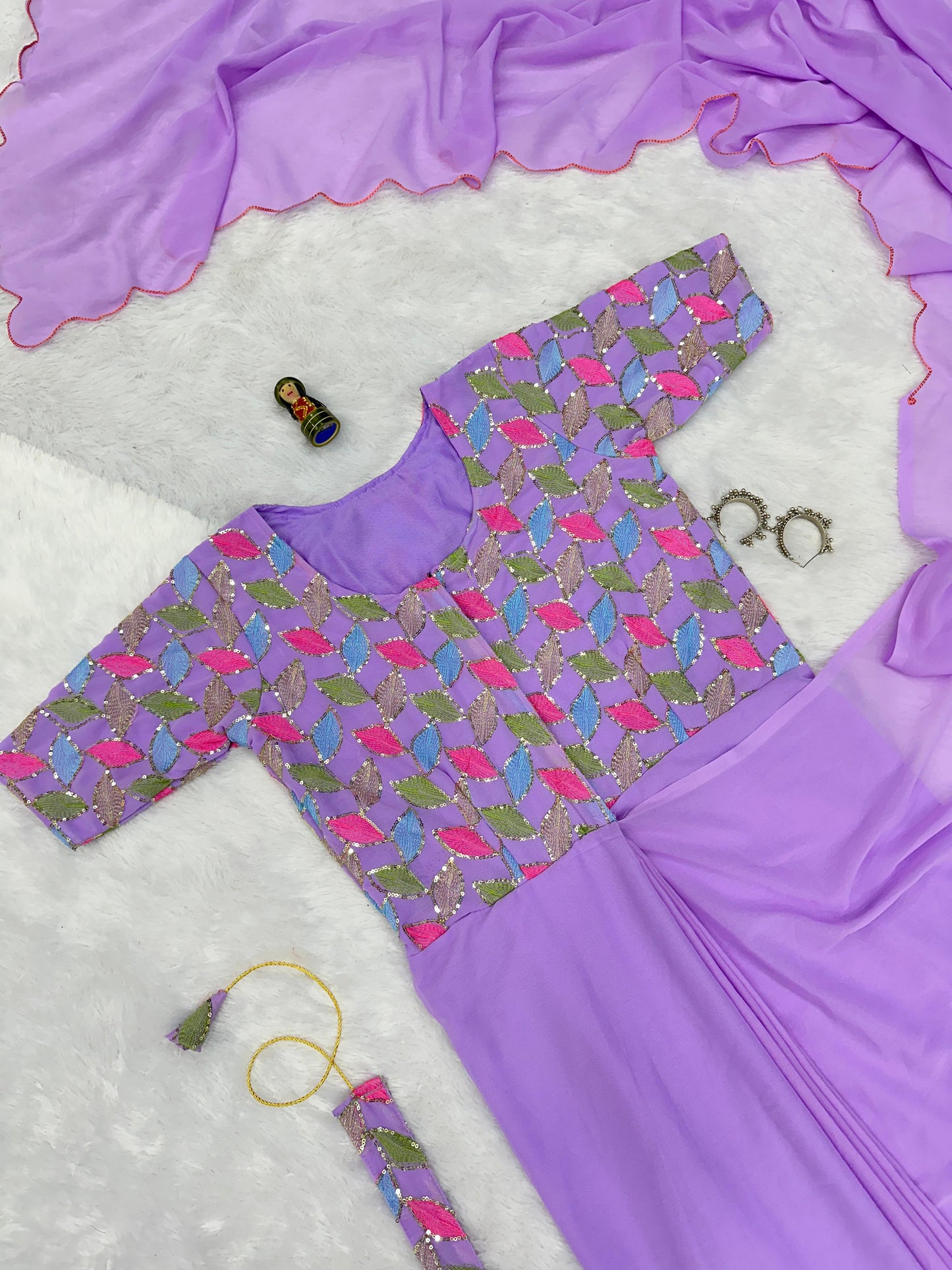 Charming Georgette Lavender Color Gown