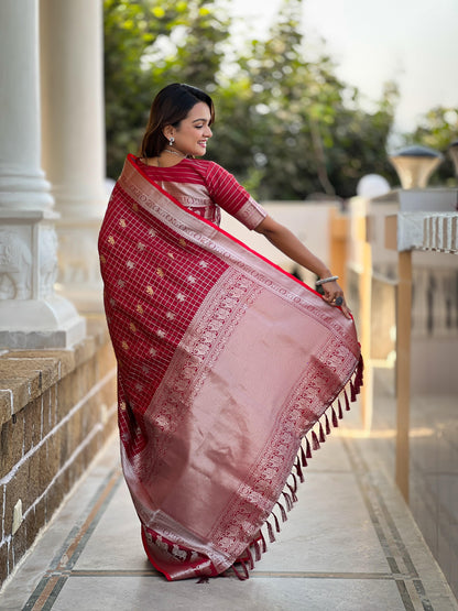 Fashionable Soft Silk Red Color Saree