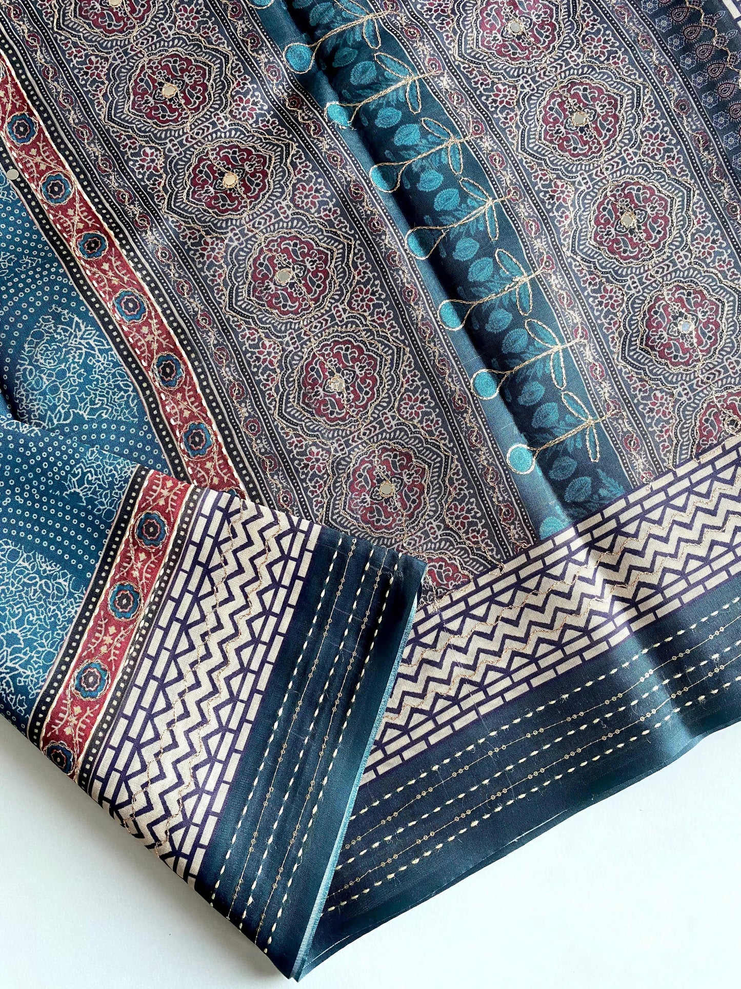 Elegant Bandhani Prints Blue Color Saree