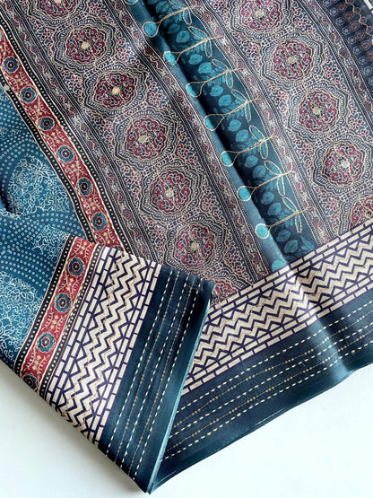 Elegant Bandhani Prints Blue Color Saree