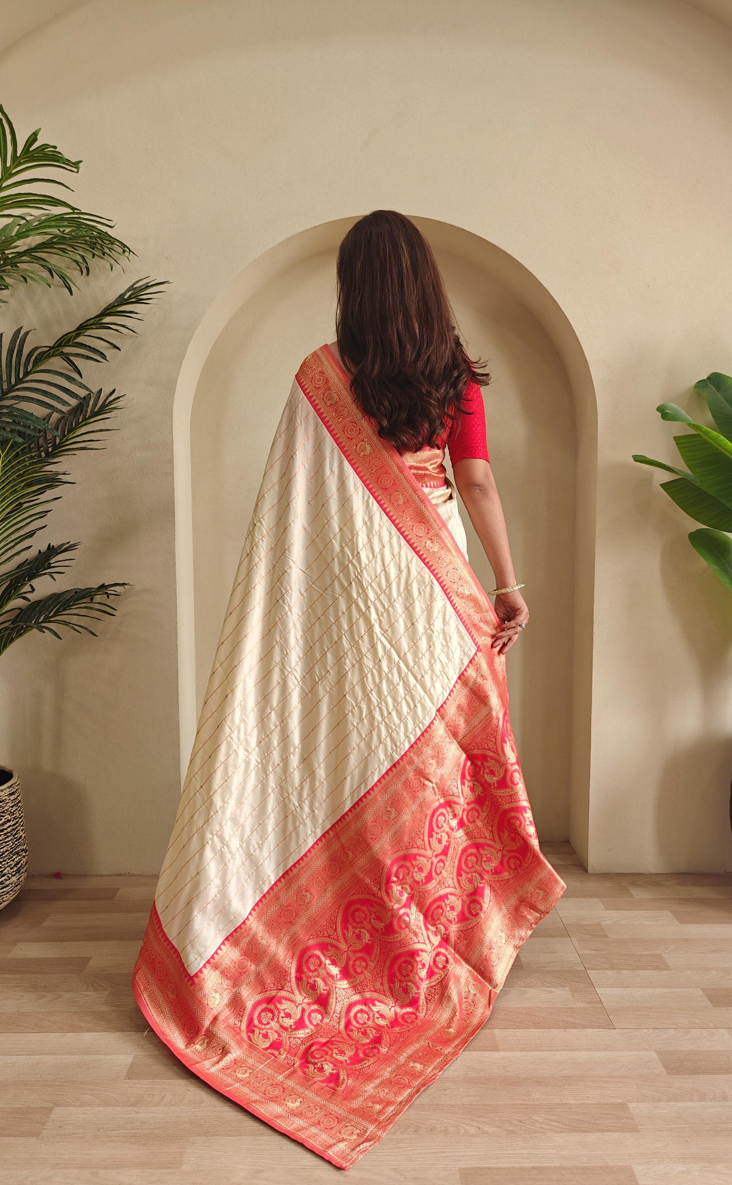 Casual Wear Off White Color Paithani Silk Saree