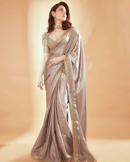 Bollywood Style Beige Color Saree