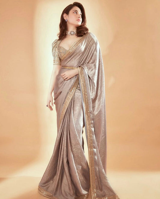 Bollywood Style Beige Color Saree