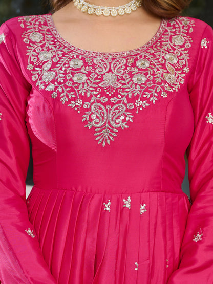 Fantastic Sequence Work Pink Color Gown