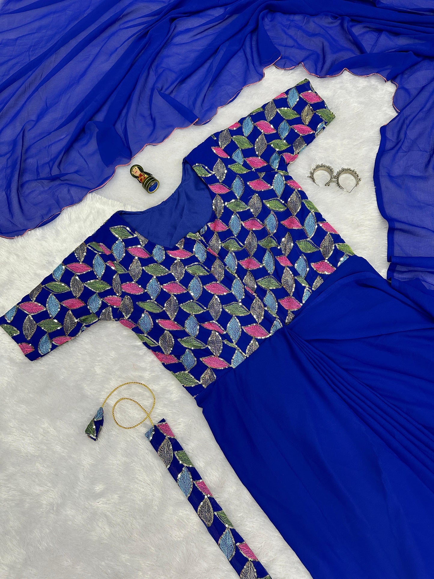 Charming Georgette Blue Color Gown