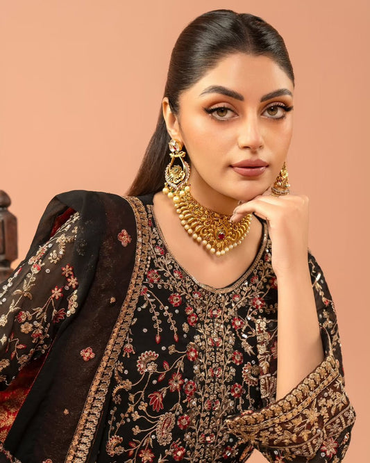 Classic Gorgette Black Color Salwar Suit