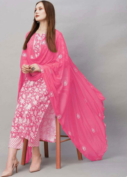 Fabulous Reyon Pink Color Salwar suit