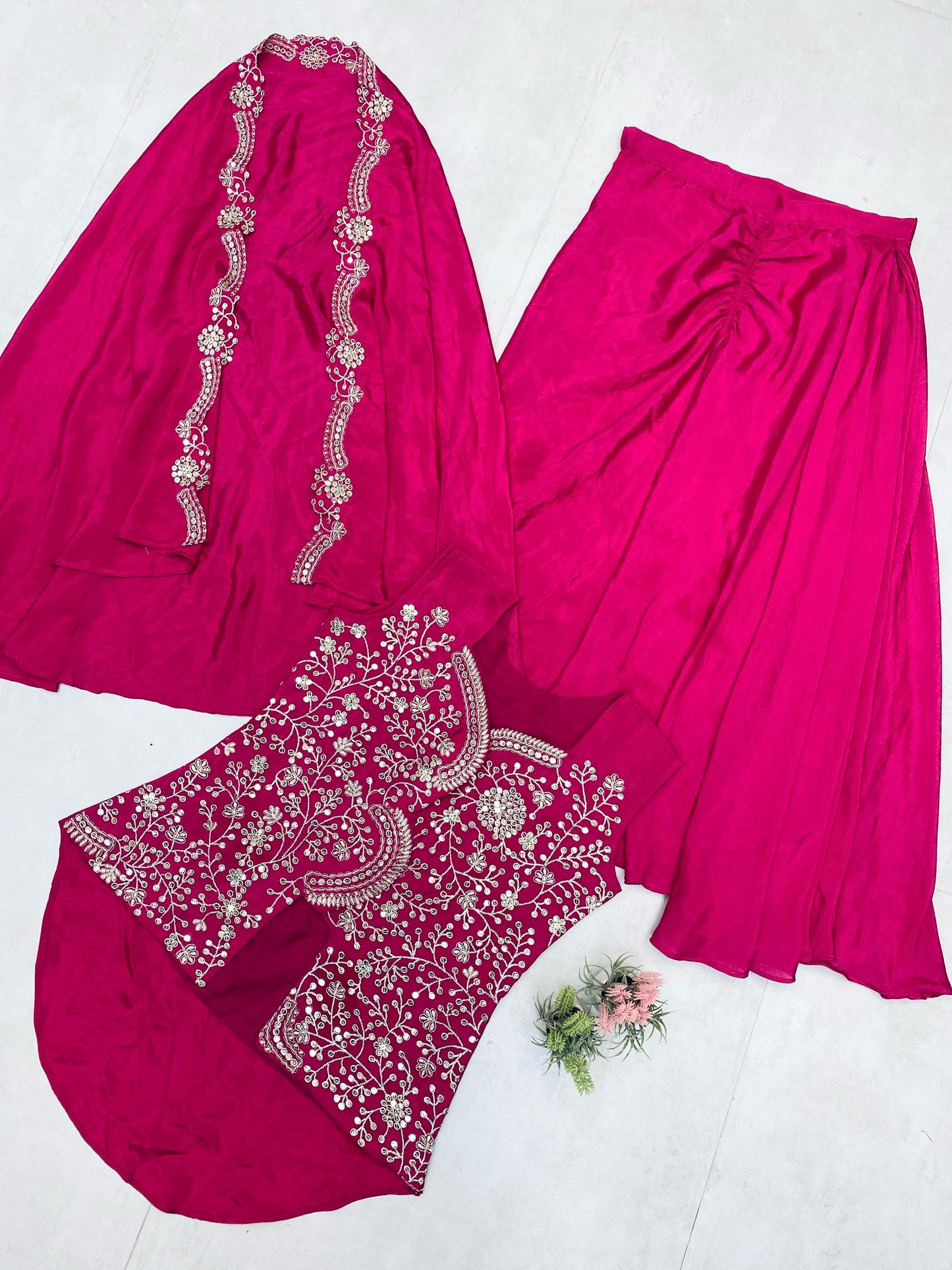 Fantastic Pink Color Skirt With Koti