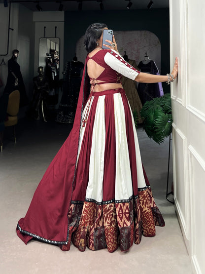 Fabulous Red Color Pure Rayon Lehenga Choli