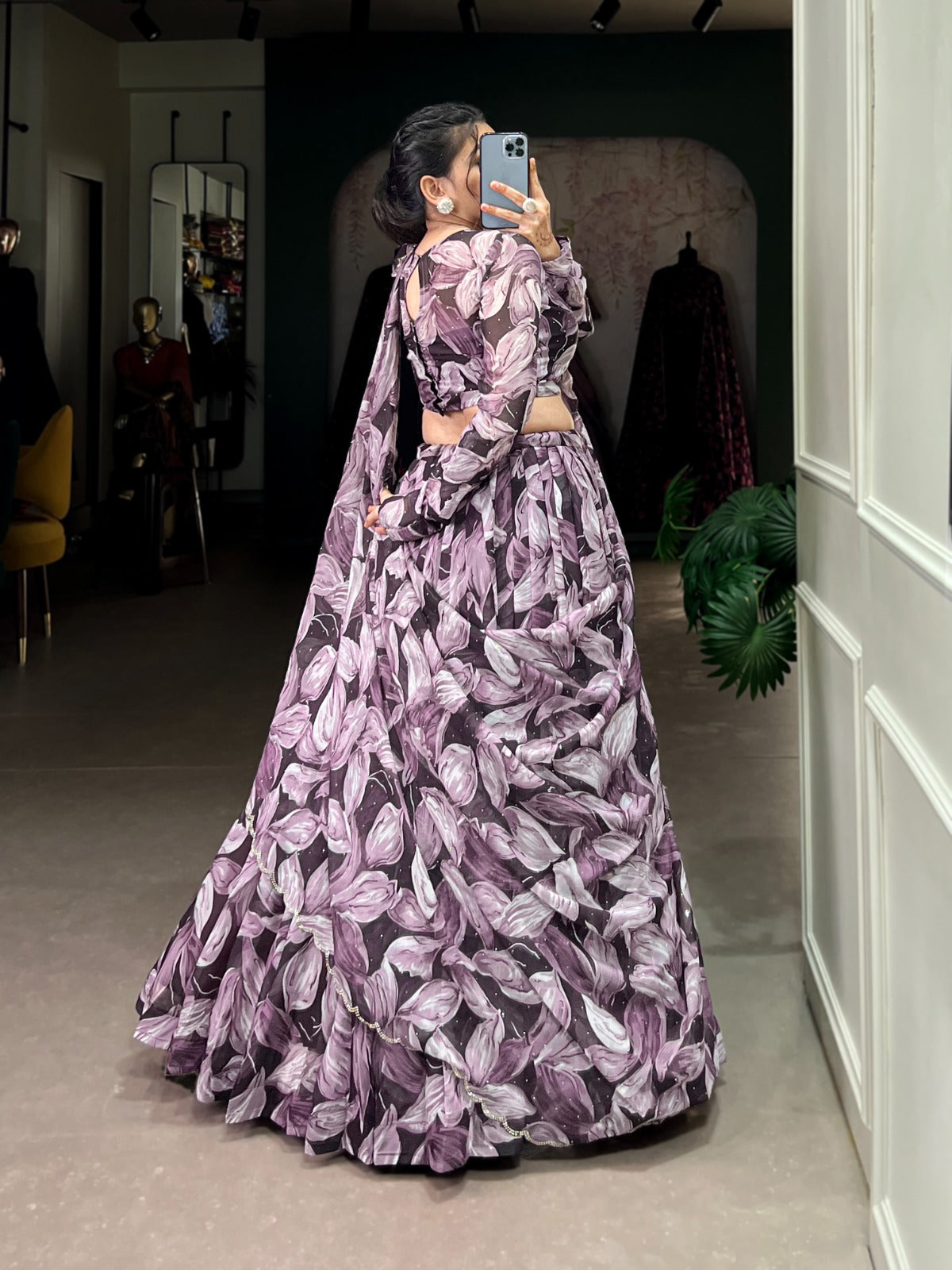 Delightful Tabby Silk Purple Color Lehenga Choli